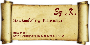 Szakmáry Klaudia névjegykártya