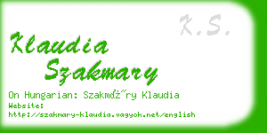 klaudia szakmary business card